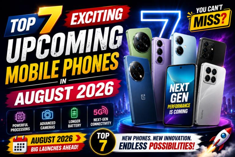Top 7 Exciting Upcoming Mobile Phones in August 2026 You Can't Miss
